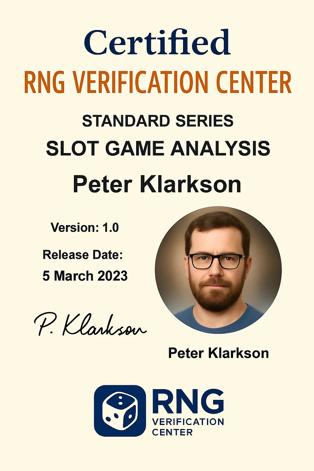 Peter Clarkson Certificate